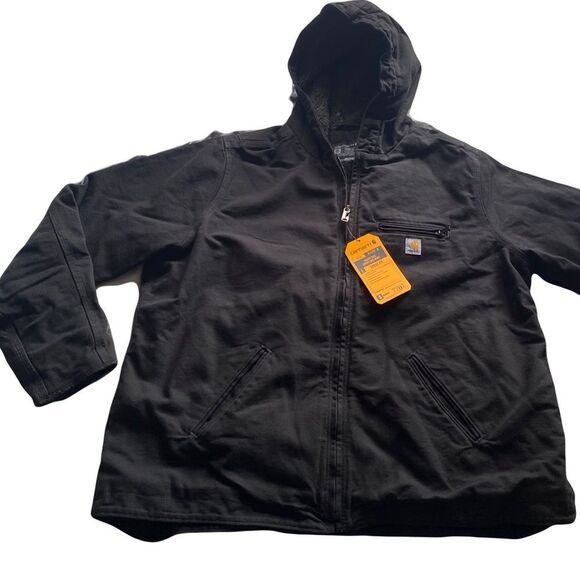 HP! Carharrt Womens Washed Duck Sherpa Lined Jacket Loose Fit Warmest - Picture 8 of 16